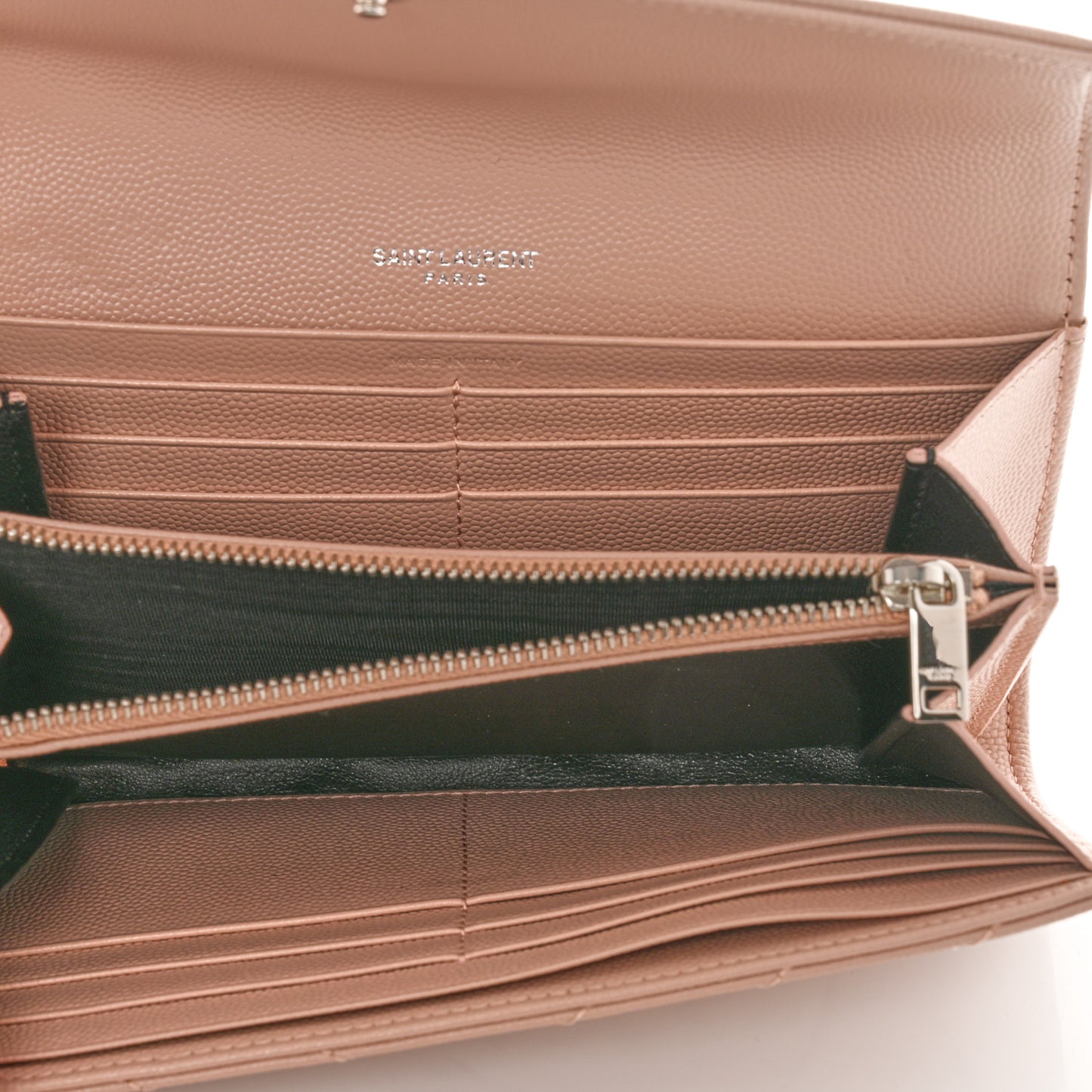 Grain De Poudre Matelasse Chevron Monogram Flap Wallet Pale Pink