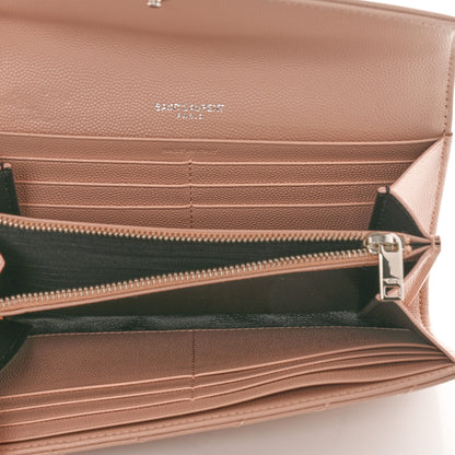 Saint Laurent Grain De Poudre Matelasse Chevron Monogram Flap Wallet Pale Pink 5 of 10