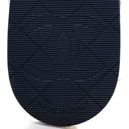 Chanel Fabric Patent Calfskin CC Espadrilles 35 Blue 6 of 8