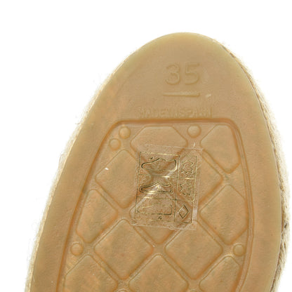 Chanel Lambskin CC Espadrilles 35 Beige Black 6 of 9