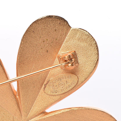 Chanel CC Clover Brooch Gold 5 of 5