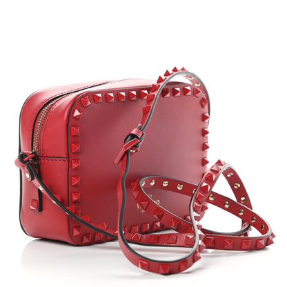 Valentino Garavani Calfskin Monochrome Rockstud Camera Crossbody Bag Rosso Valentino 3 of 11