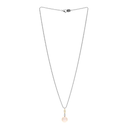 Damiani 18K White Gold Yellow Diamond Freshwater Cultured Pearl Drop Cluster Pendant Necklace 3 of 4