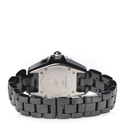 Chanel Stainless Steel Ceramic Diamond 33mm J12 Quartz Watch Black 4 of 7
