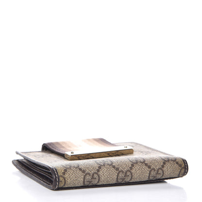Gucci GG Monogram Ladies Web French Flap Wallet Brown 4 of 8