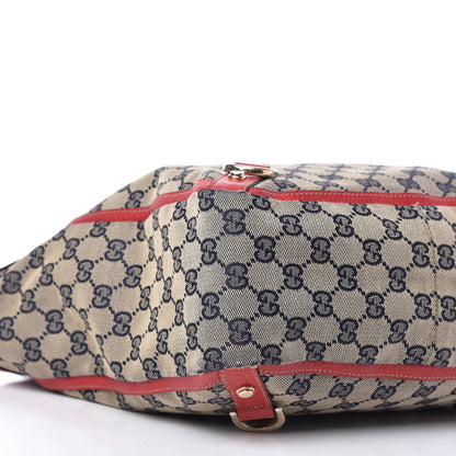 Gucci Monogram Small Abbey Tote Navy Red 6 of 10