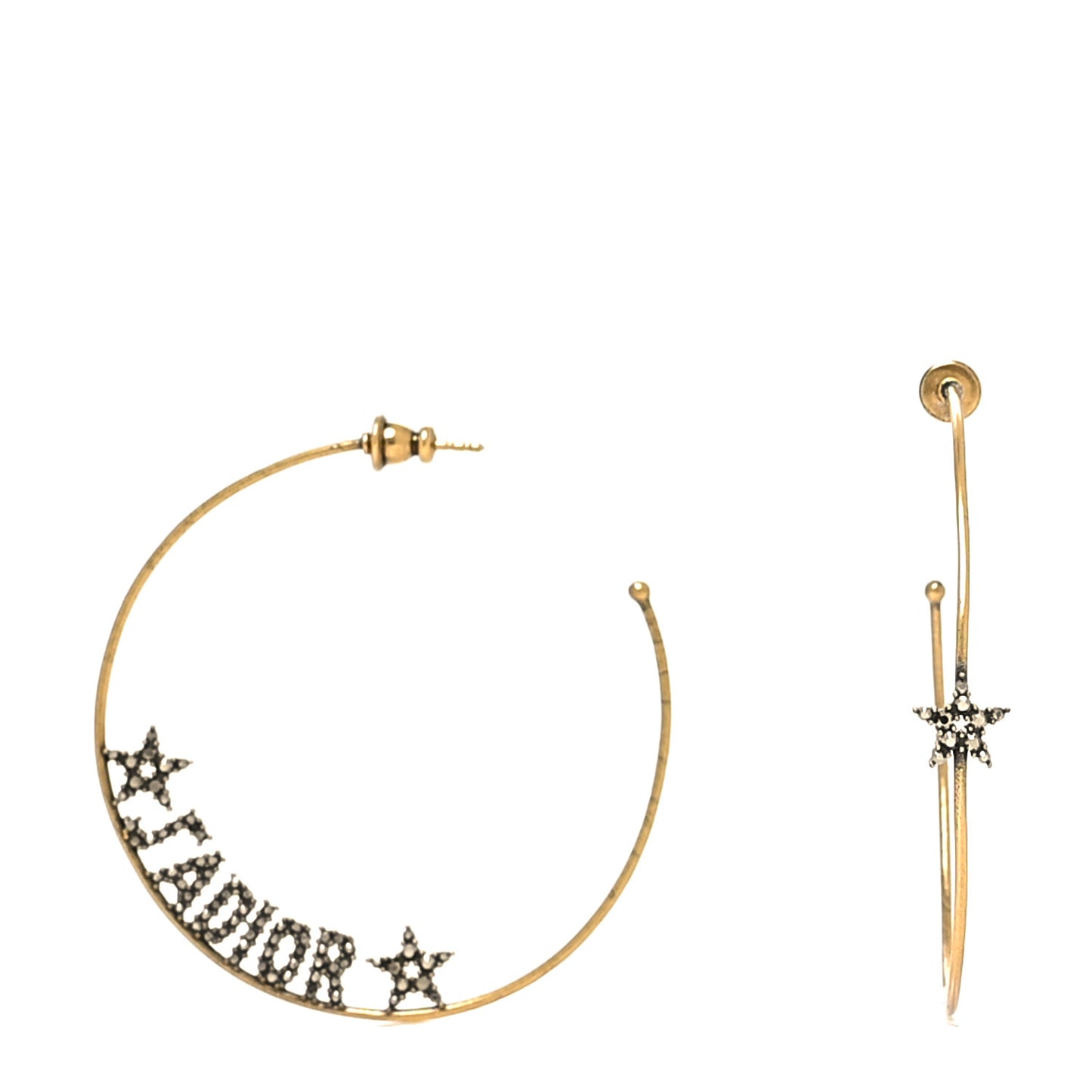 Metal Crystal J'Adior Hoop Earrings Aged Gold