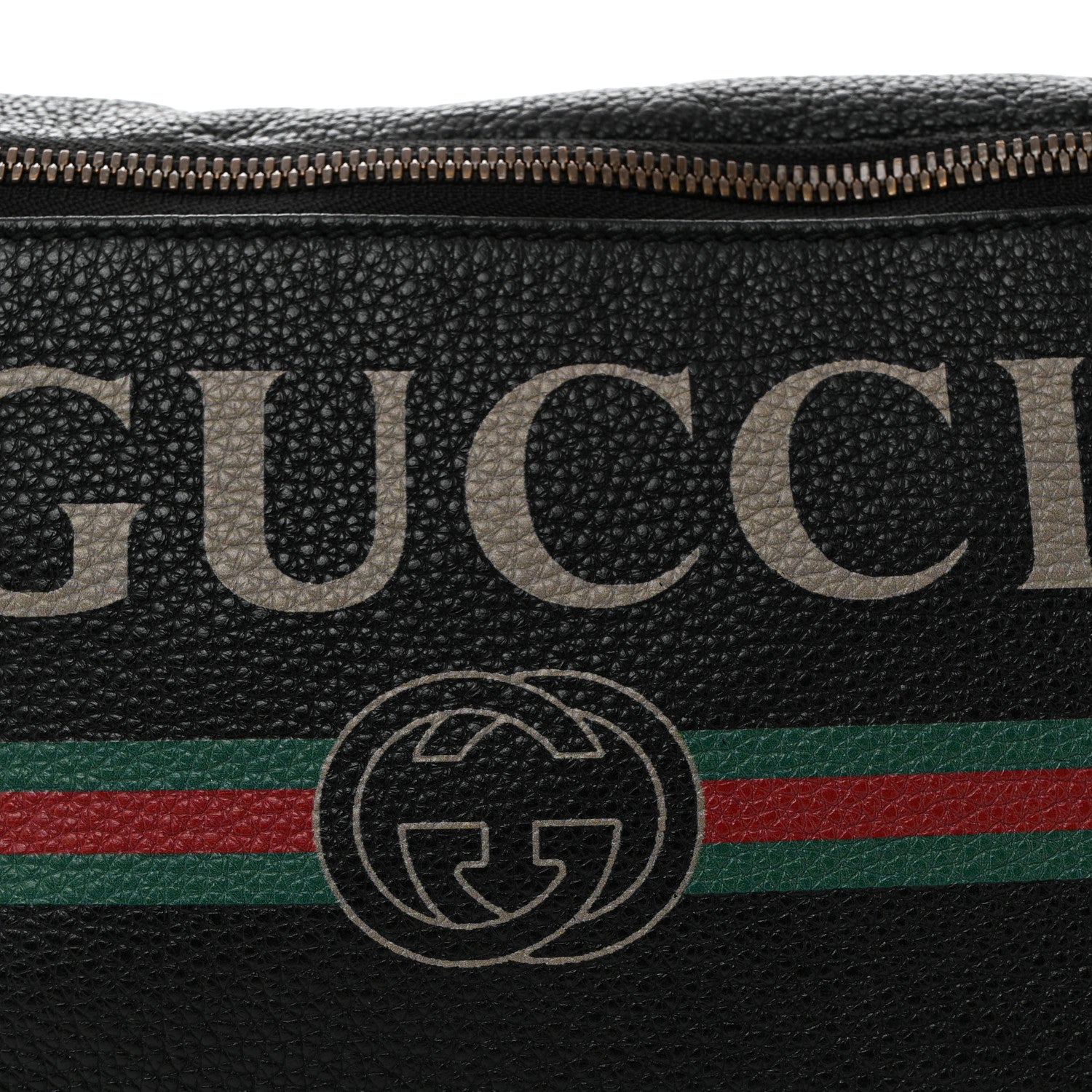 Gucci Grained Calfskin Logo Belt Bag Black 8 of 10