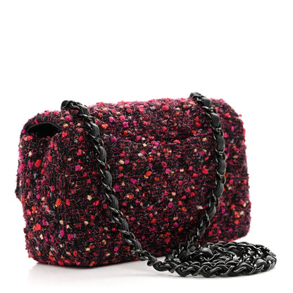 Chanel Tweed Quilted Mini Rectangular Flap Pink Multicolor 2 of 11
