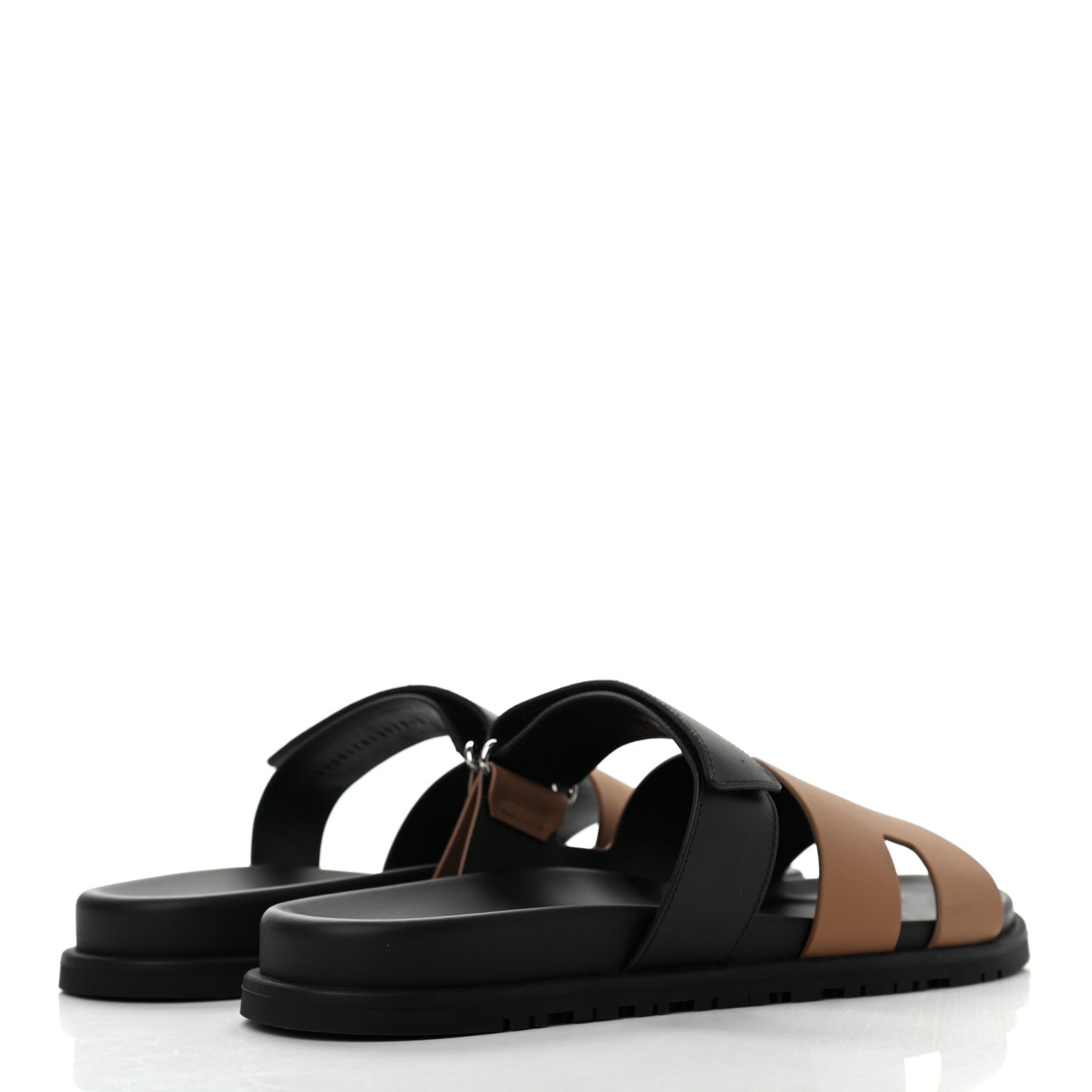 Calfskin Mens Chypre Sandals 45 Naturel Safari Black