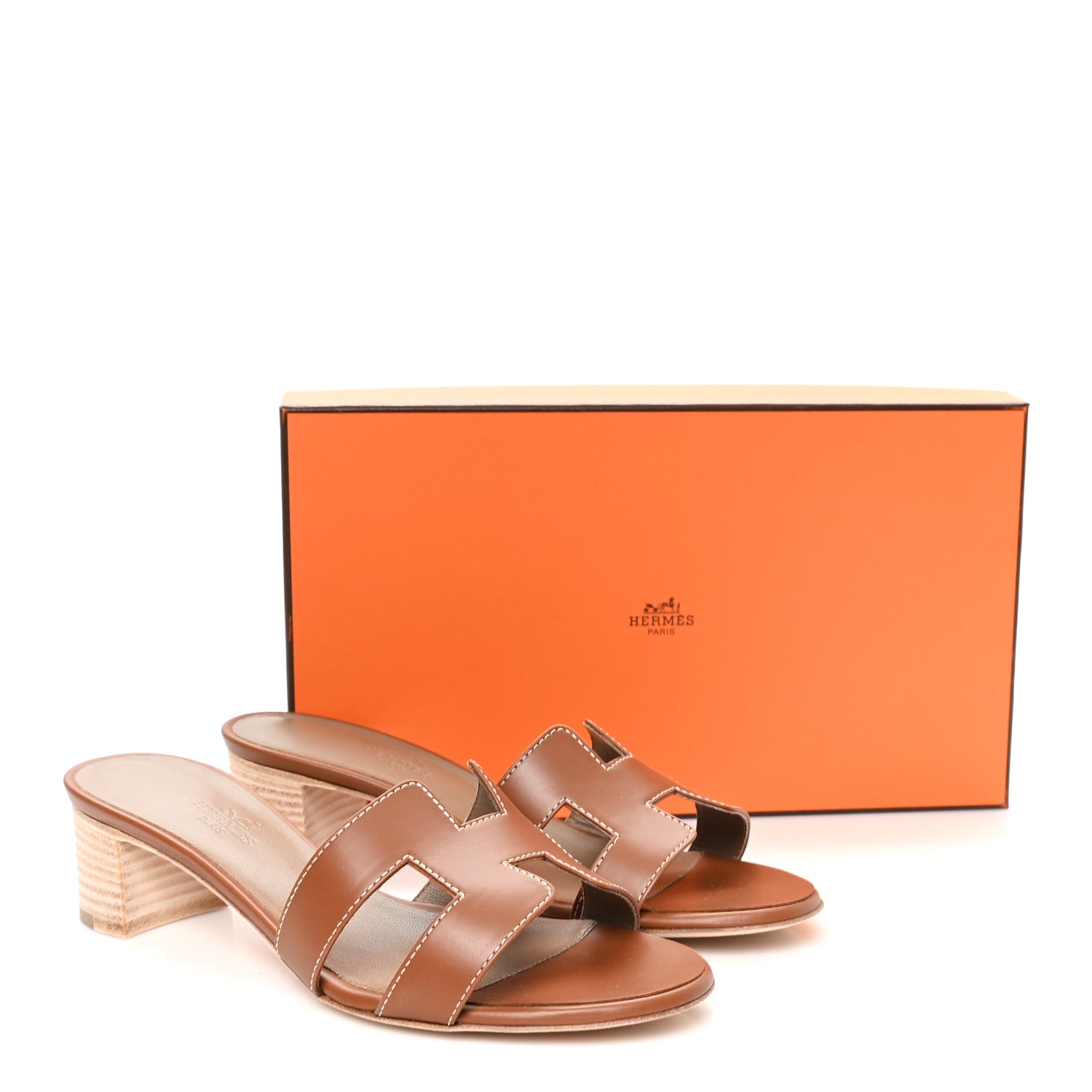 Hermes Calfskin Oasis Sandals 37.5 Gold 10 of 10