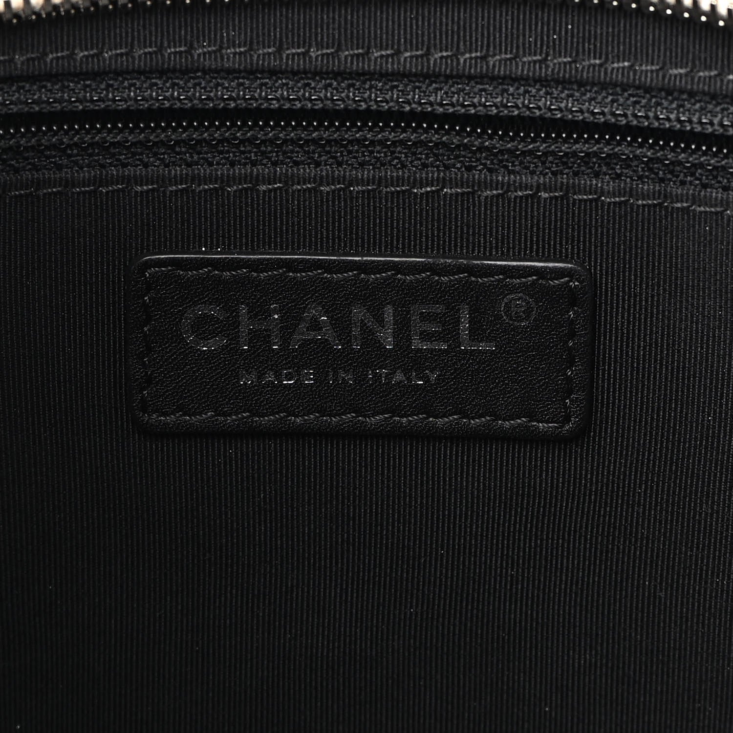 Chanel Calfskin Quilted Large Feather Weight Bowling Bag Black Ivory 5 of 12