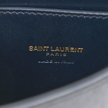 Saint Laurent Snakeskin Small Kaia Satchel Navy 7 of 9