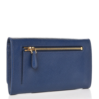 Prada Saffiano Metal Wristlet Wallet Bleuette 3 of 9