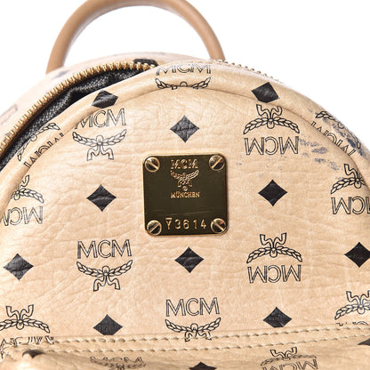 MCM Visetos Side Stud Mini Stark Backpack Beige 9 of 9