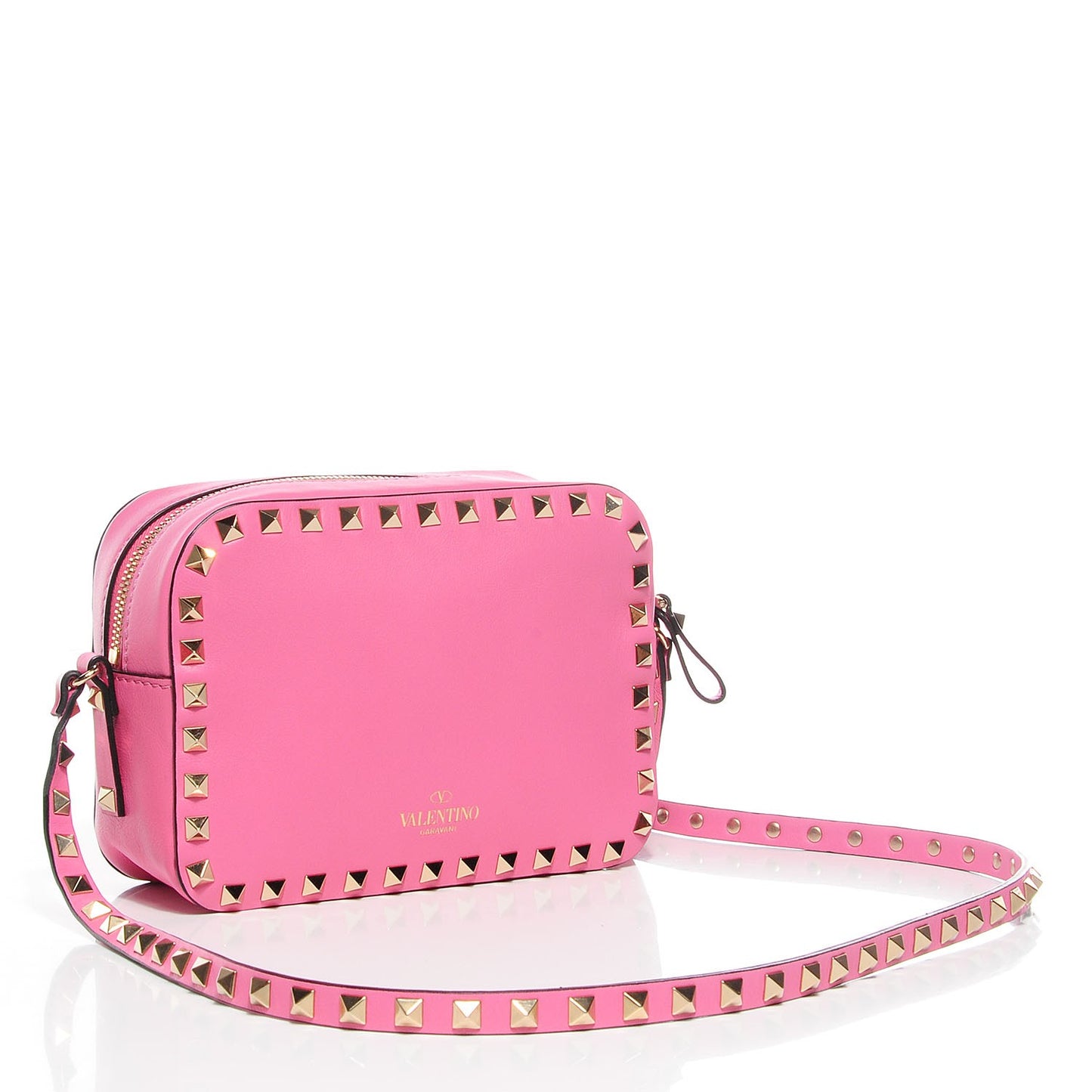 Vitello Rockstud Camera Crossbody Bag Ninphea
