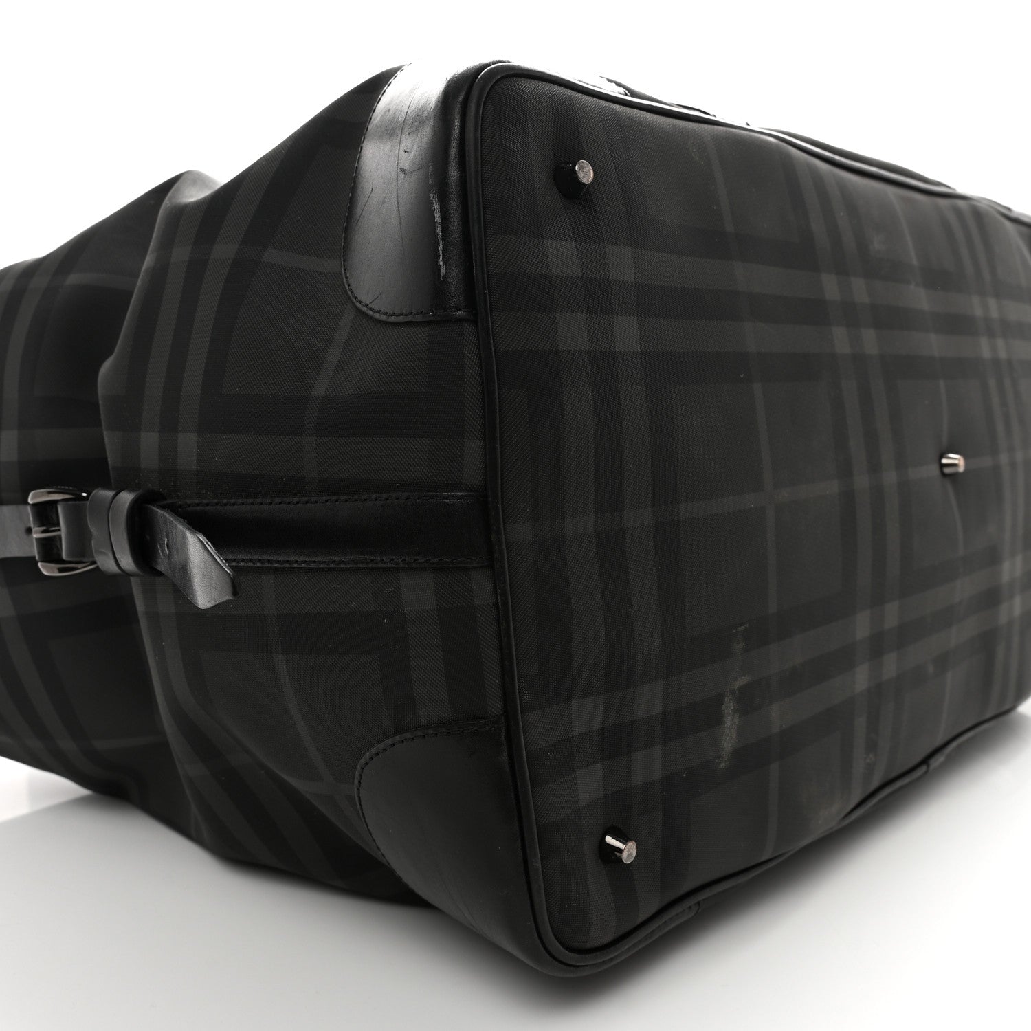 Burberry Nylon Smoked Check Weekend Duffle Bag Black 8 of 18