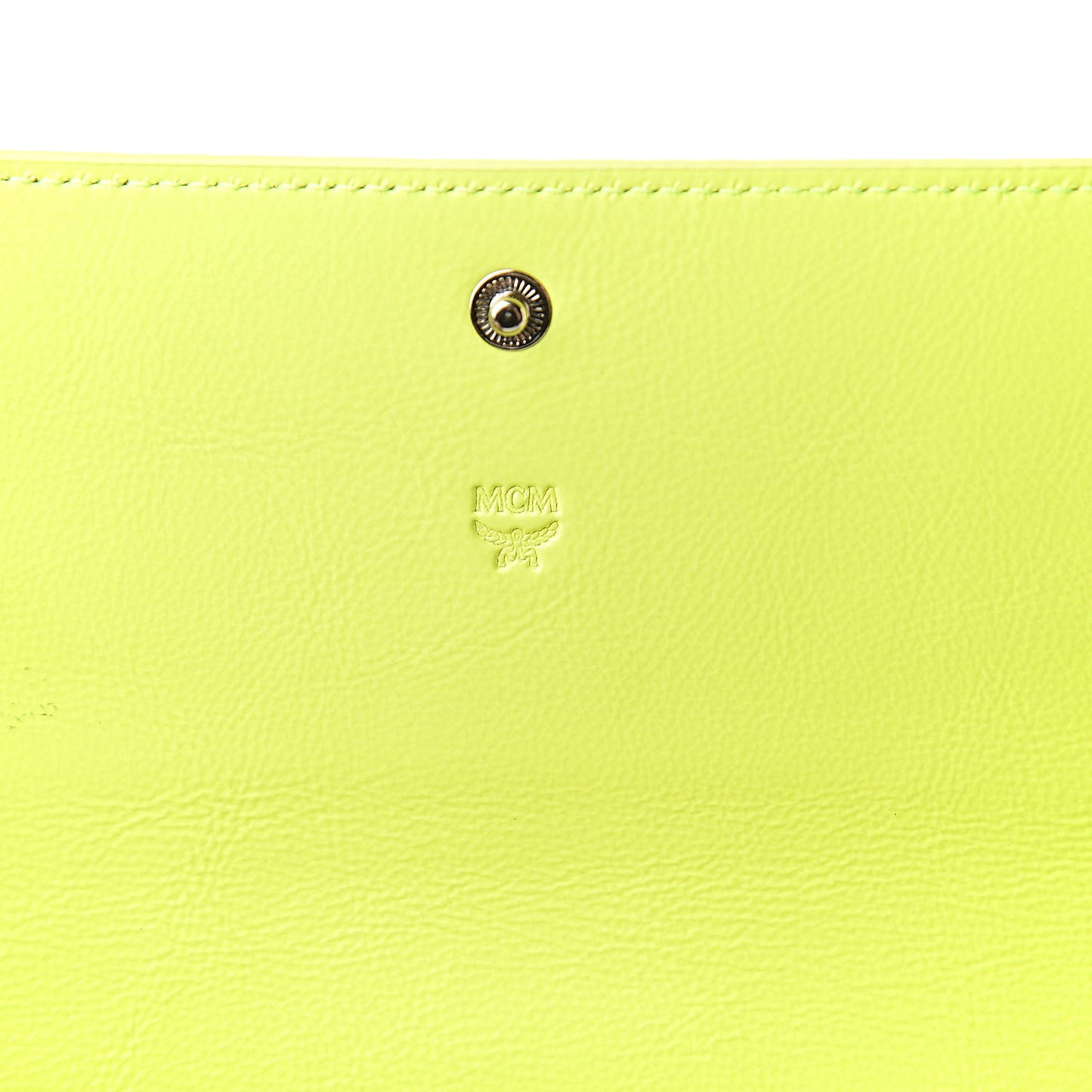Visetos Grained Calfskin Wilder Flap Wallet White Green