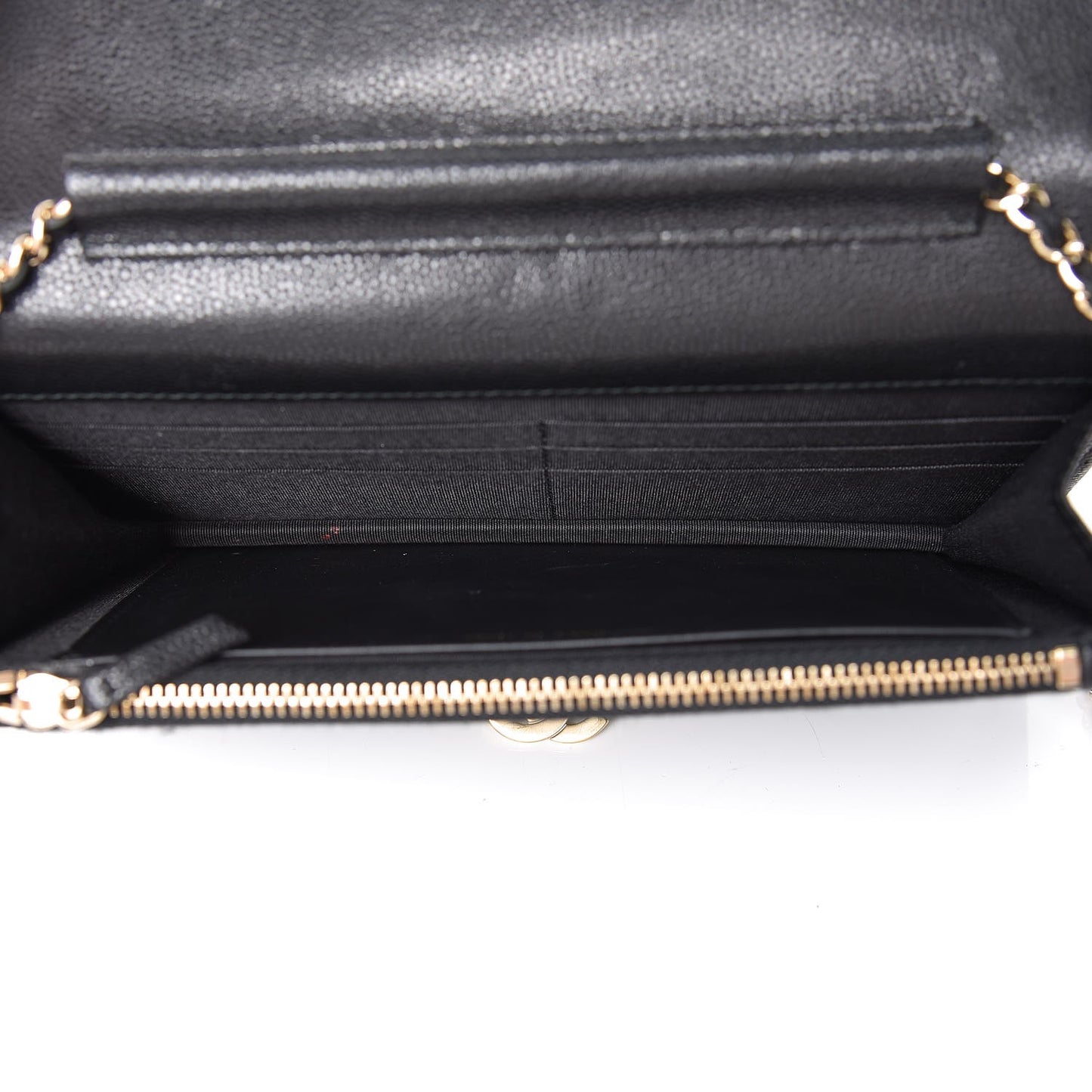 Caviar Quilted Golden Class Wallet On Chain WOC Black