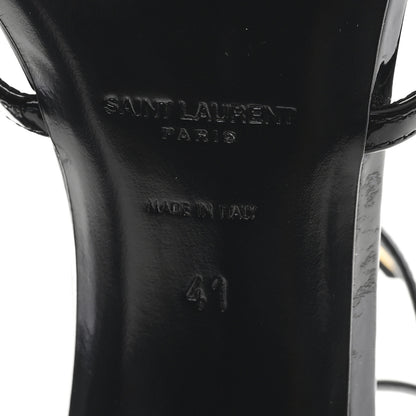 Saint Laurent Patent Cassandra 100 Ankle Strap Sandals 41 Black 7 of 10