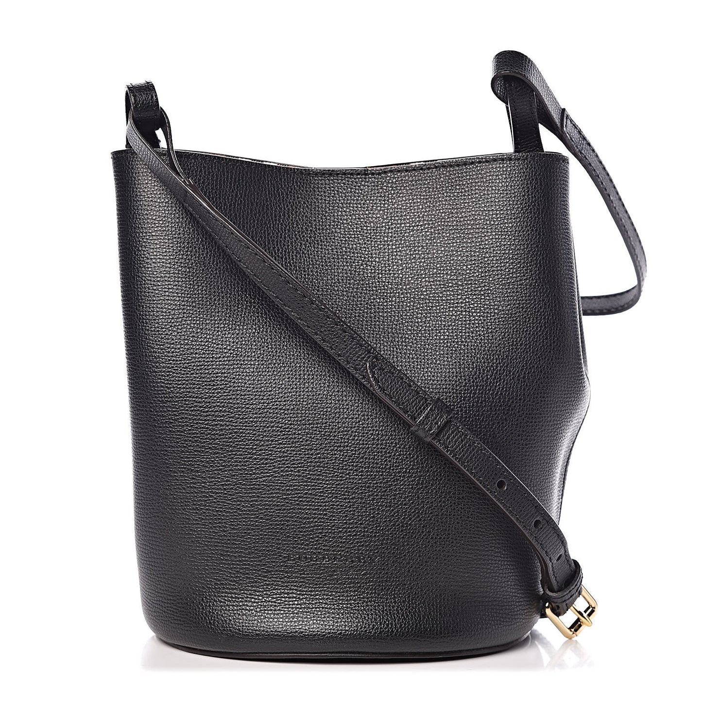 London Grainy Calfskin Small Lorne Bucket Crossbody Black