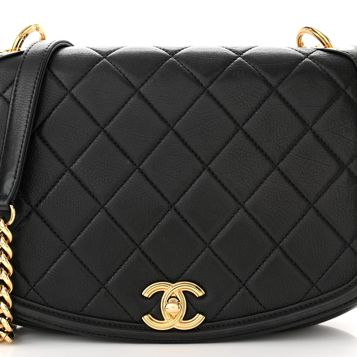 Chanel Calfskin Quilted Underline Flap Black 8 of 10
