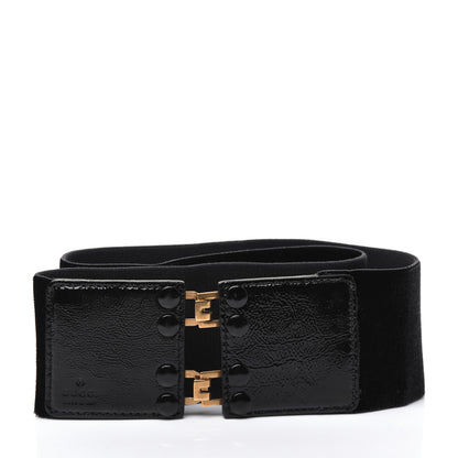 Gucci Velvet Patent Belt 80 32 Black 3 of 6
