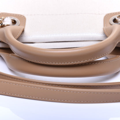 Chanel Canvas Pearl Medium Deauville Tote Ecru Beige 12 of 12