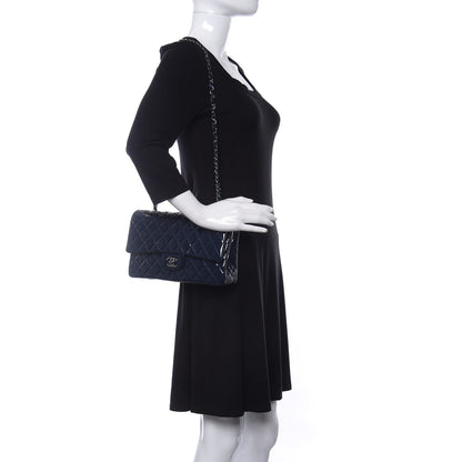 Chanel Patent Quilted Medium Double Flap Navy 2 of 12