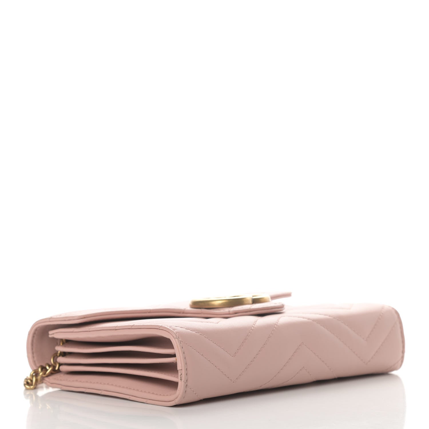 Gucci Calfskin Matelasse GG Marmont Chain Wallet Perfect Pink 3 of 5