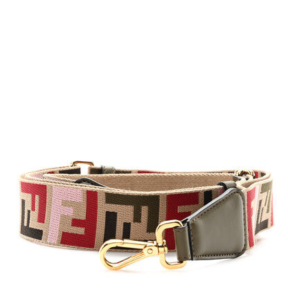Fendi Canvas Calfskin FF 1974 Adjustable Strap You Multicolor Wood 1 of 4