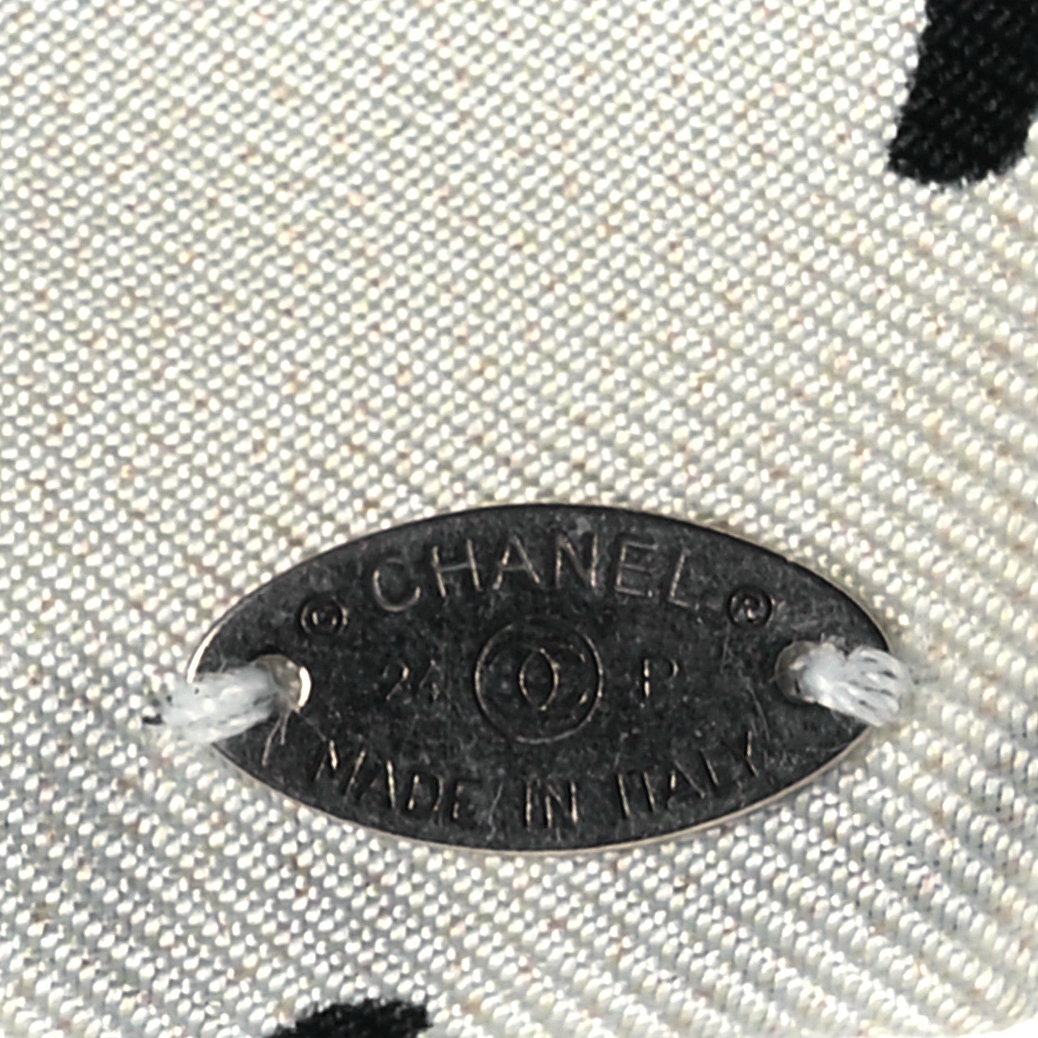 Chanel Silk Twill Logo Bow Hair Clip Black White 3 of 4