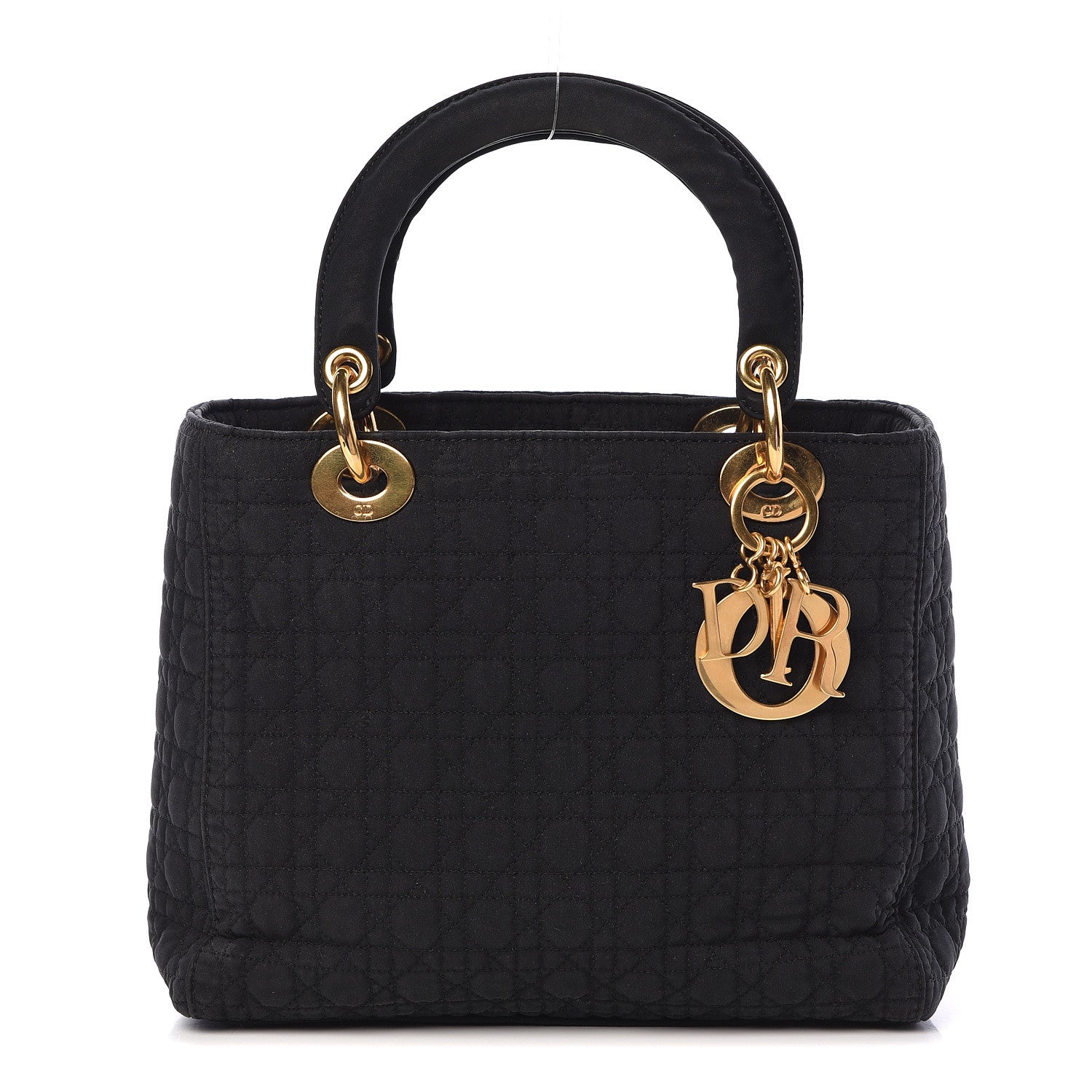 Christian Dior Nylon Cannage Medium Lady Dior Black 1 of 21