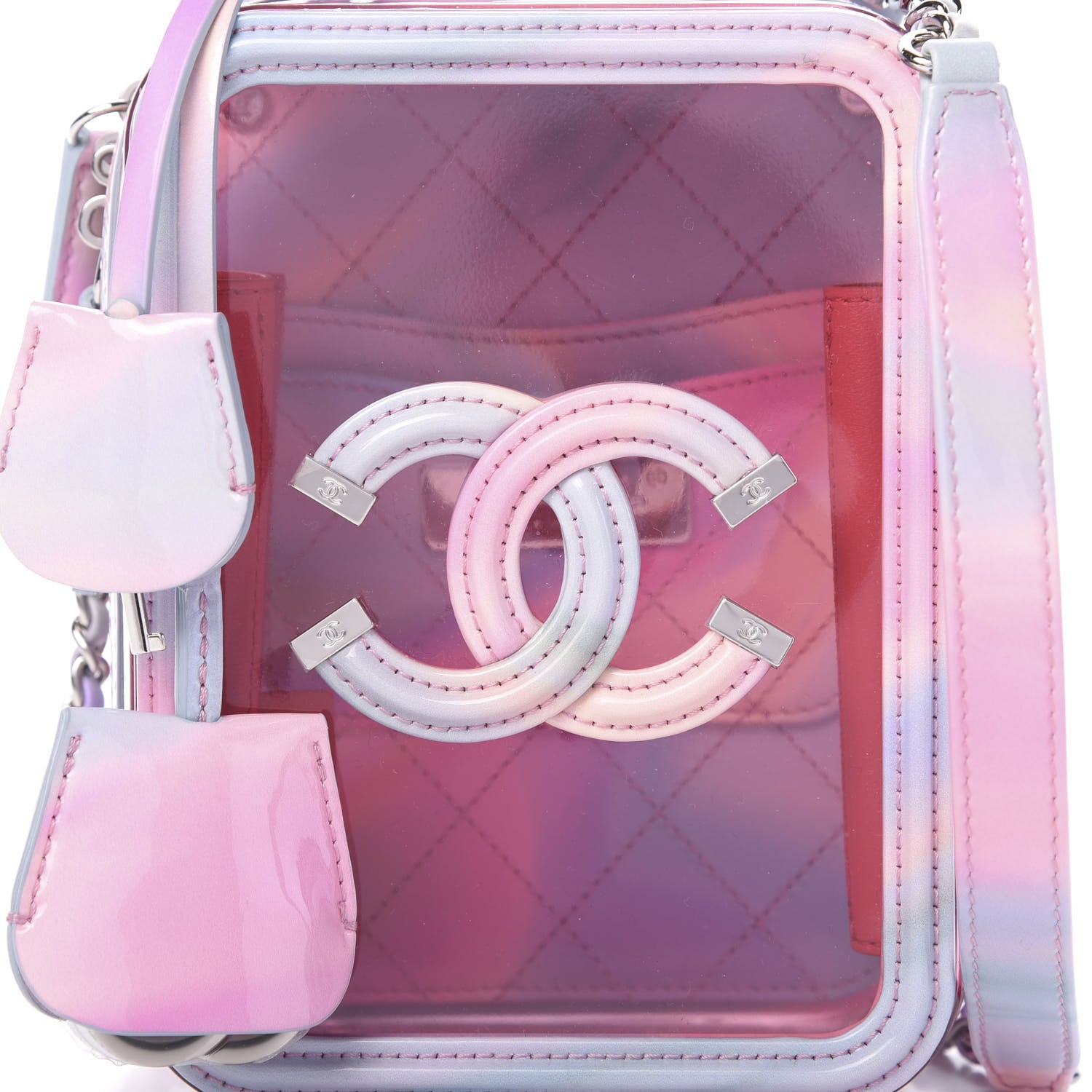 Chanel PVC Patent Calfskin Patent Lambskin Vertical Vanity Case Pink 10 of 11