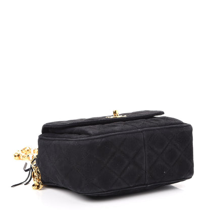 Chanel Suede Quilted CC Tassel Camera Case Black 4 of 10