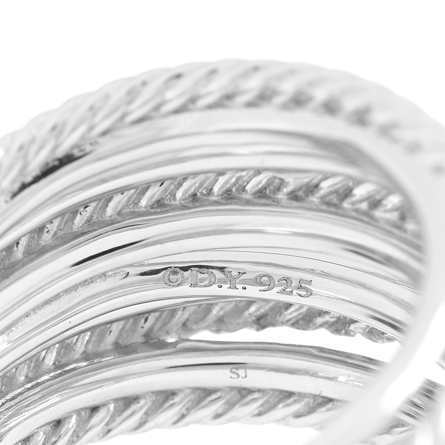 Sterling Silver Diamond 18mm Wide Crossover Ring 52 6