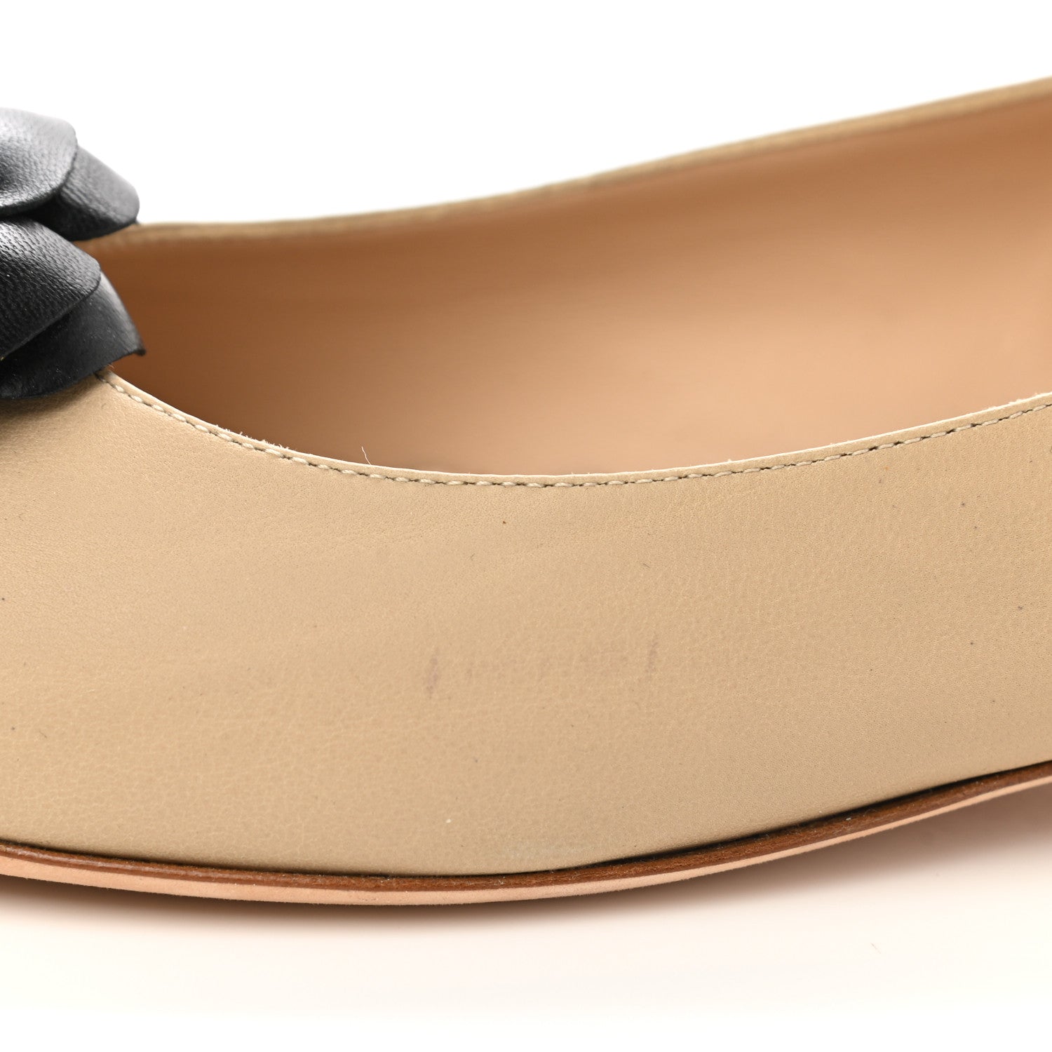 Chanel Lambskin Camellia Ballerina Flats 36.5 Beige Black 12 of 12