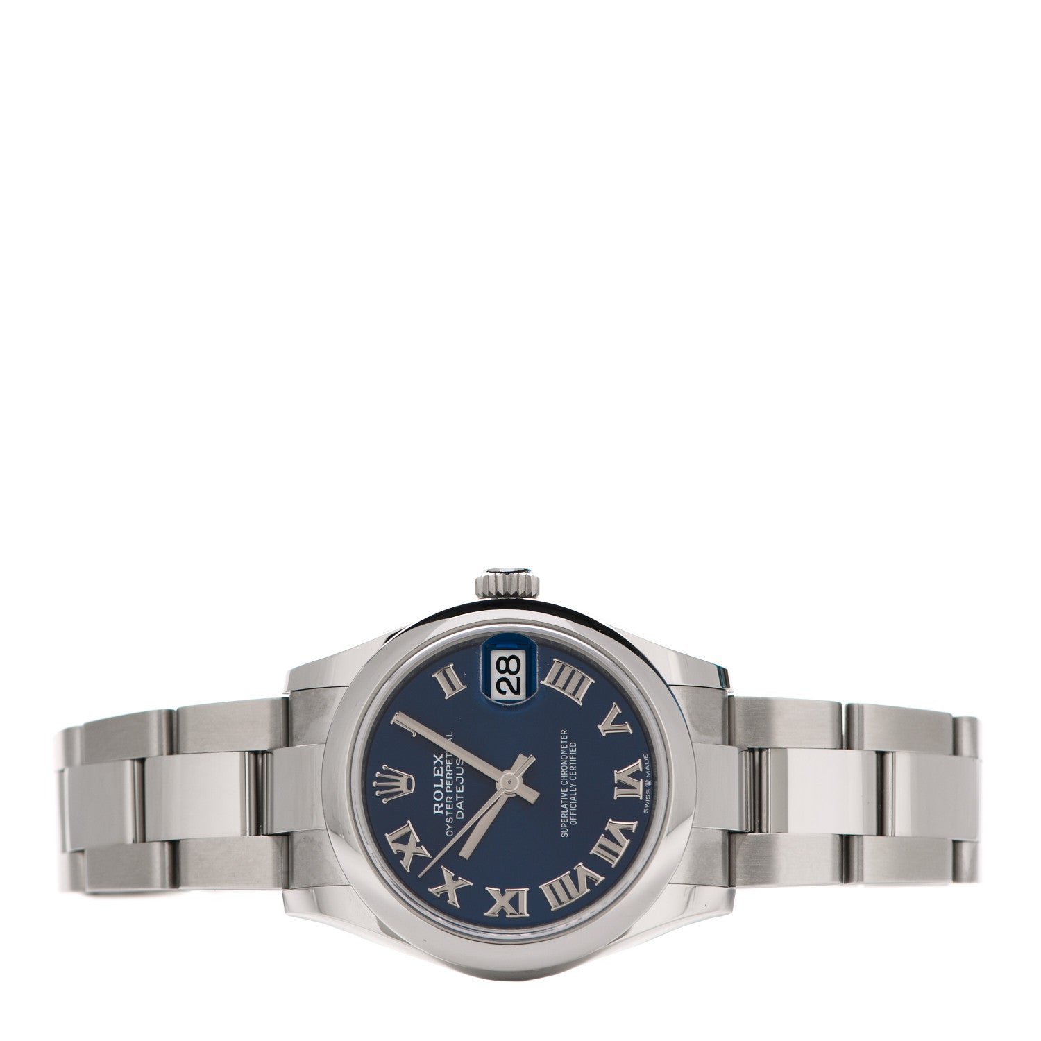 Rolex Stainless Steel 31mm Oyster Perpetual Datejust Watch Bright Blue Roman 278240 2 of 5
