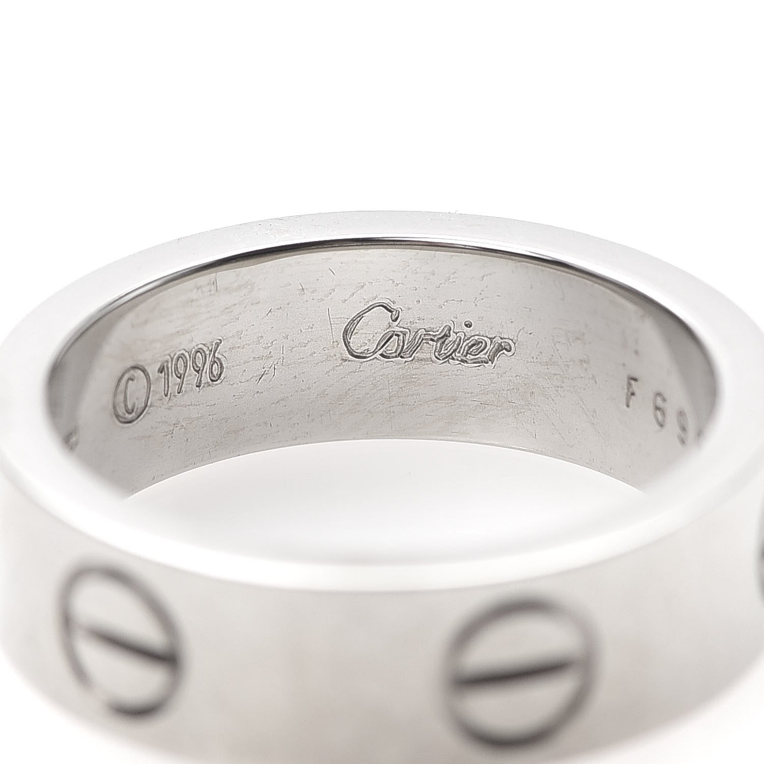 Cartier 18K White Gold 5.5mm LOVE Ring 50 5.25 4 of 6