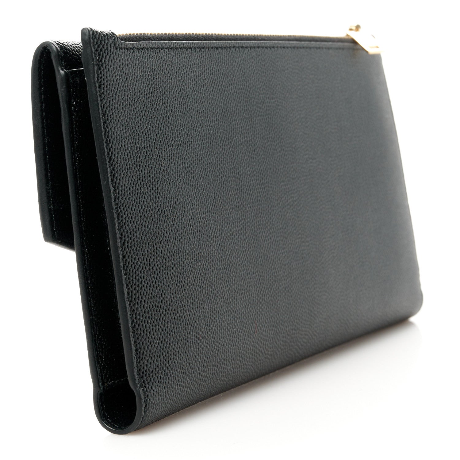 Saint Laurent Grain De Poudre Monogram Uptown Wallet Black 3 of 11