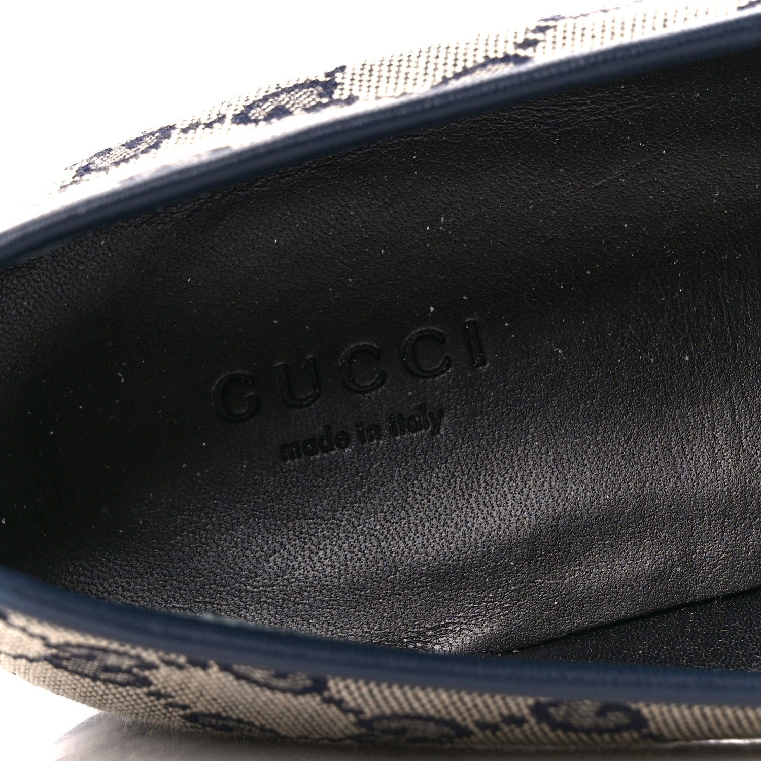 Gucci Monogram Malaga Kid Horsebit Womens Jordaan Loafers 42 Beige Blue 7 of 9