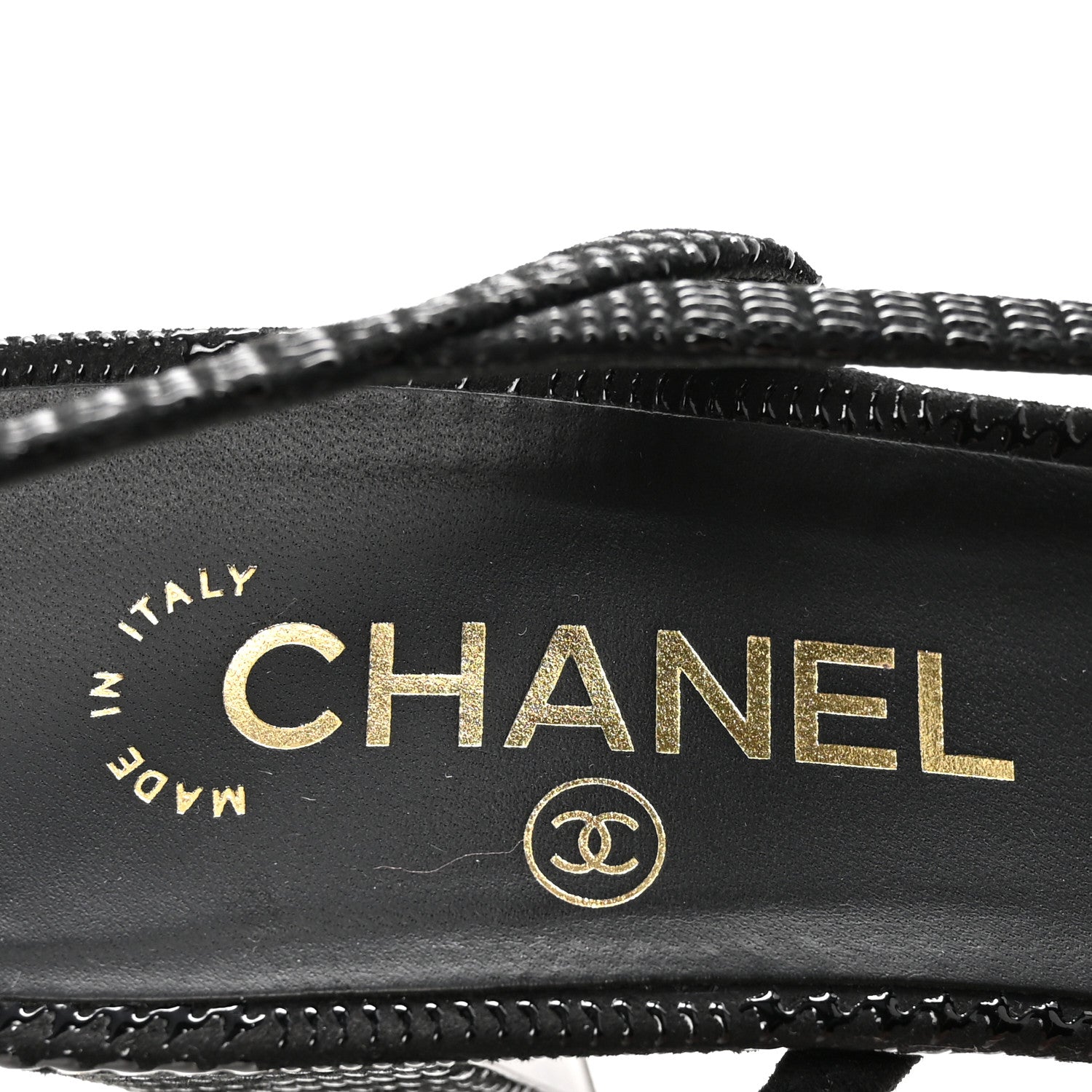 Chanel Suede Kidskin Cap Toe CC Slingback Pumps 40 Black 8 of 9