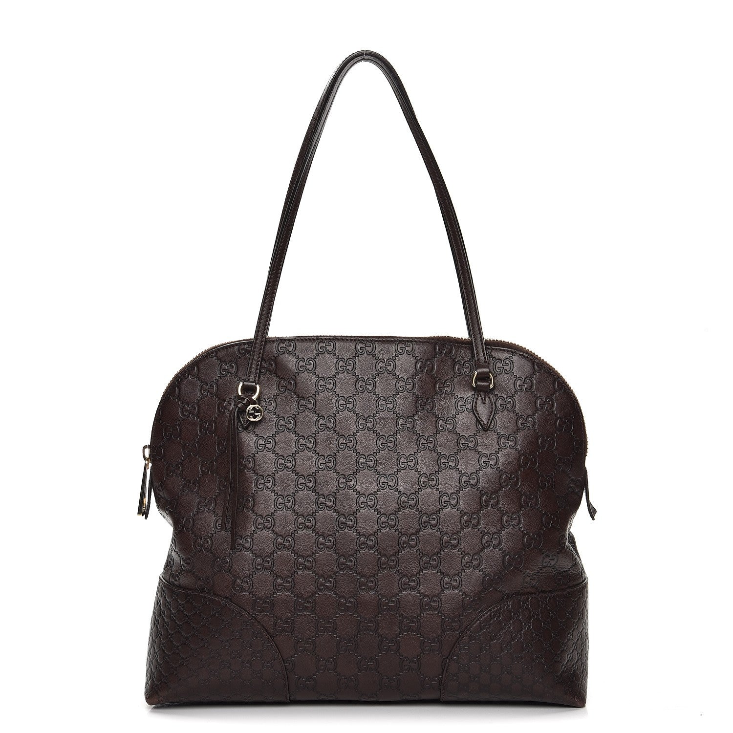 Gucci Guccissima Medium Bree Shoulder Bag Chocolate 1 of 17