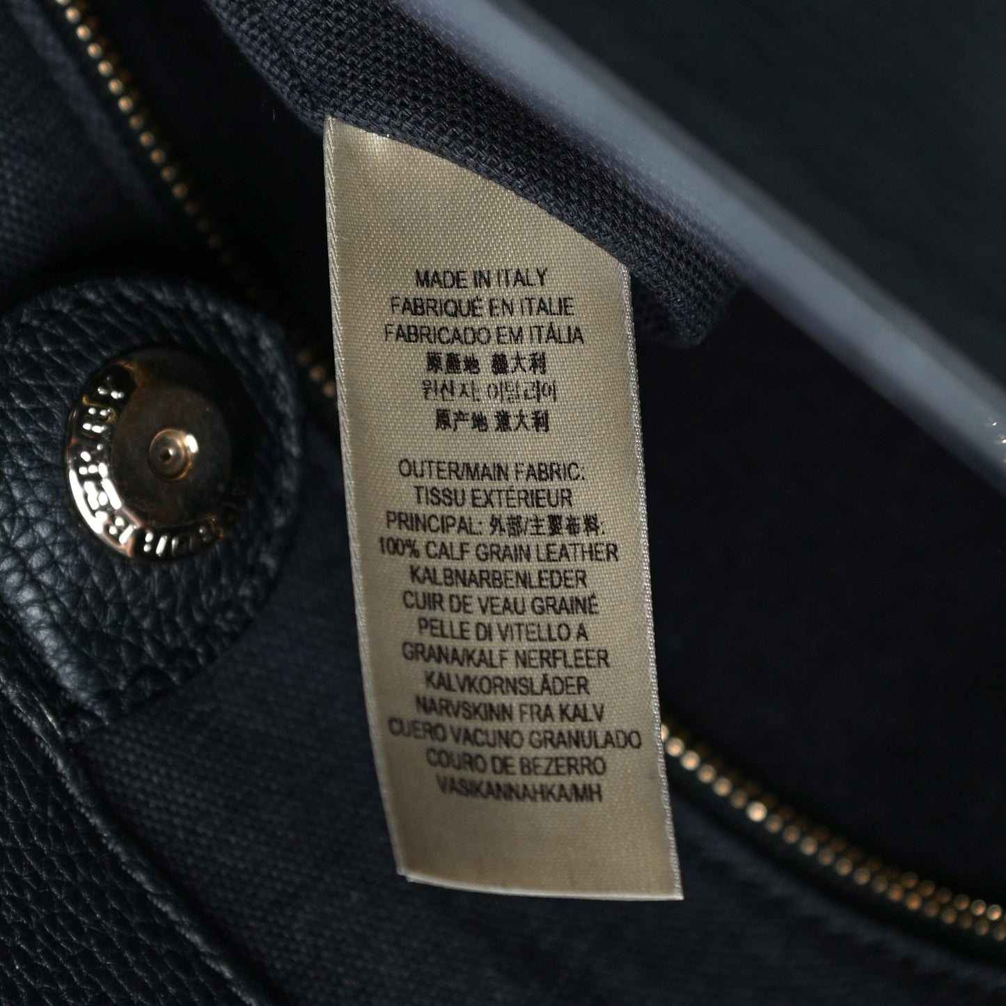 Grainy Calfskin House Check Large Banner Tote Black