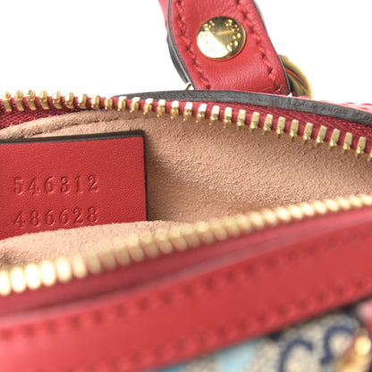 Gucci GG Supreme Monogram Blooms Mini Boston Navy Blue Hibiscus 7 of 10
