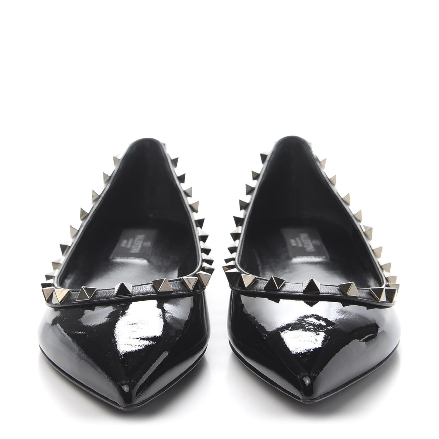 Patent Rockstud Ballerina Flats 37 Black