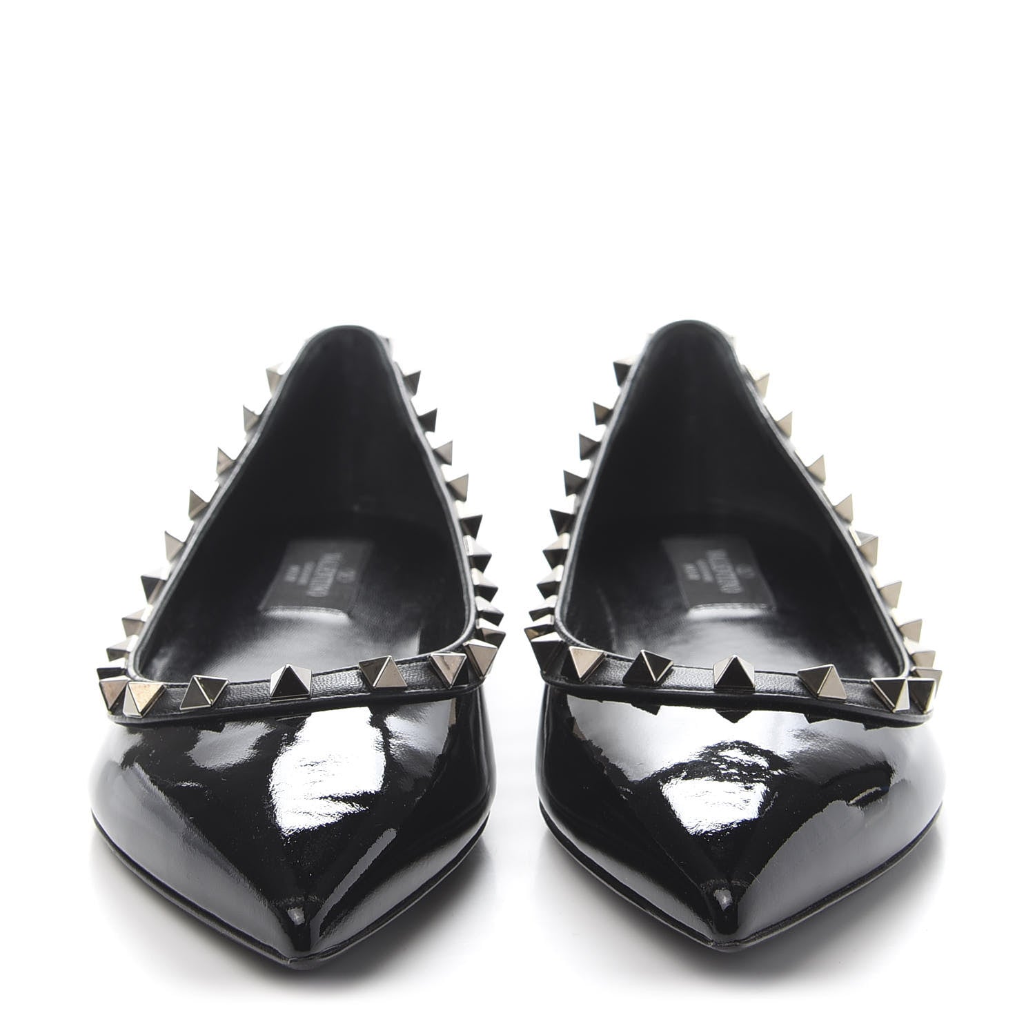 Valentino Garavani Patent Rockstud Ballerina Flats 37 Black 2 of 9