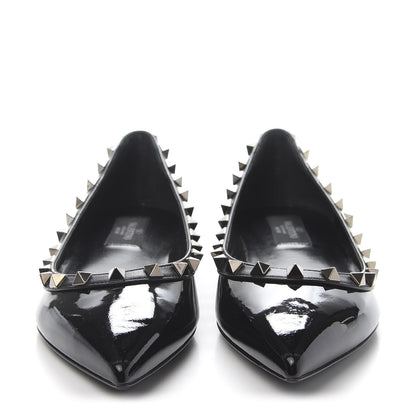 Valentino Garavani Patent Rockstud Ballerina Flats 37 Black 2 of 9