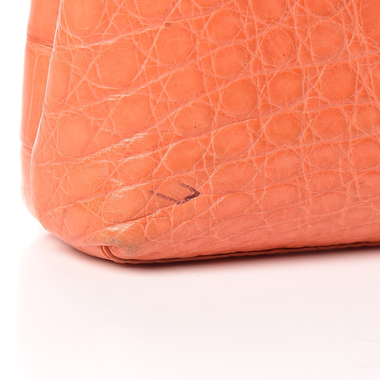 Crocodile Foldover Clutch Orange