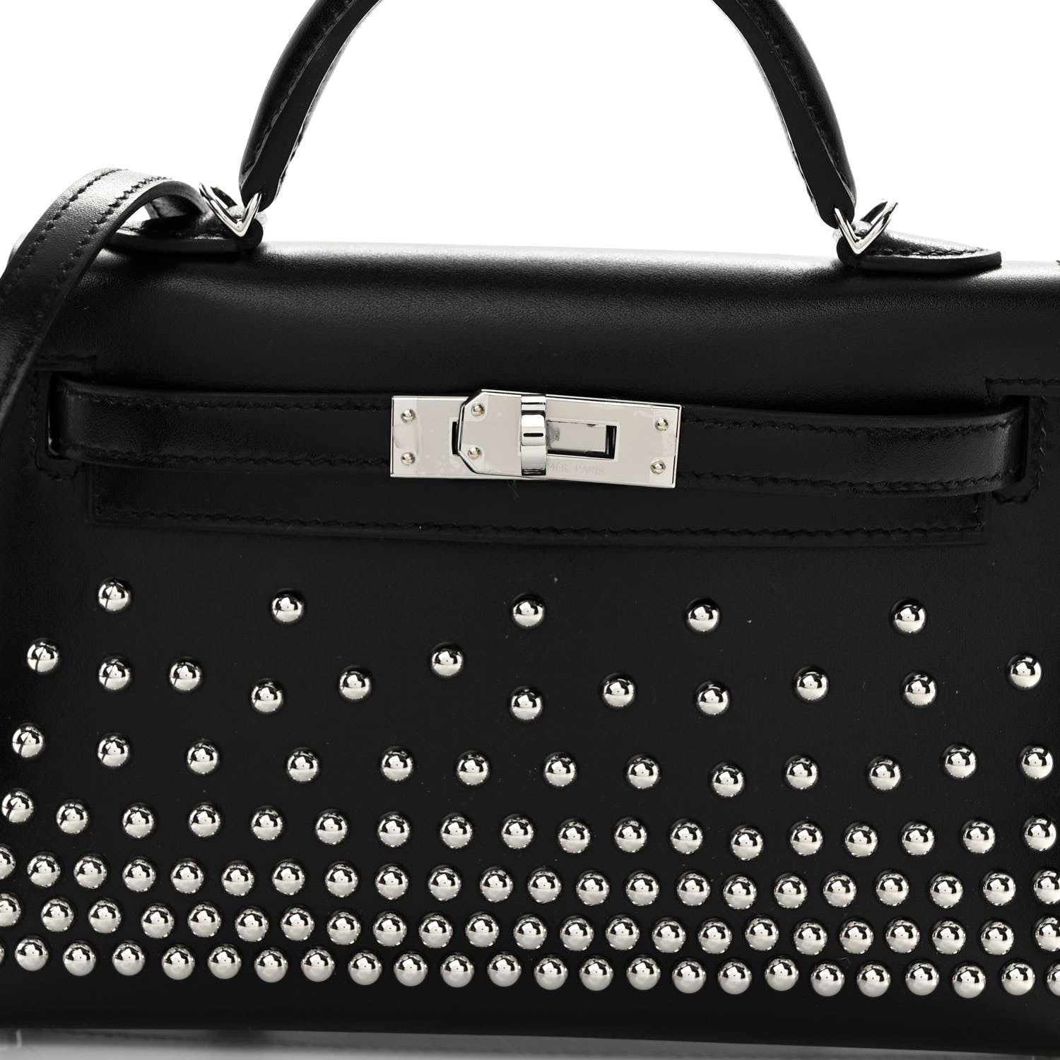 Hermes Box Studded Clouté Mini Kelly Sellier 20 Black 8 of 11